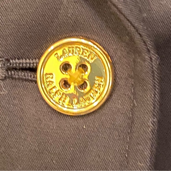 NWT~LAUREN RALPH LAUREN Women Black Crest Gold Button Blazer Jacket Size 16 - Picture 4 of 10
